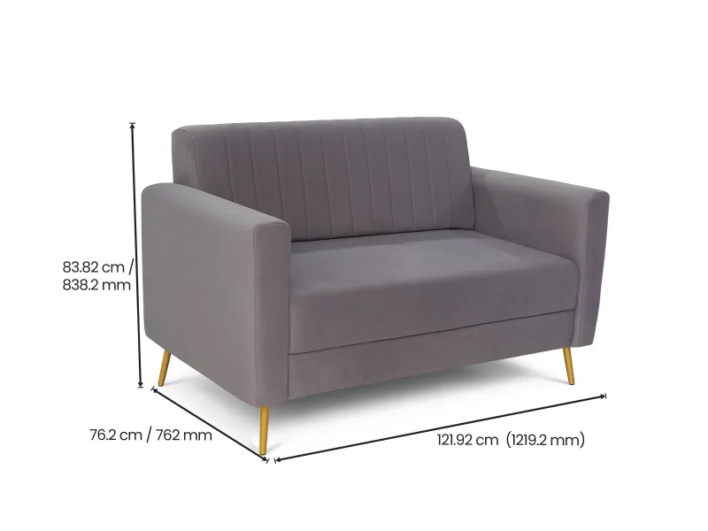 Tulip Sofa 2 Seater Grey Color With Rio Centre table